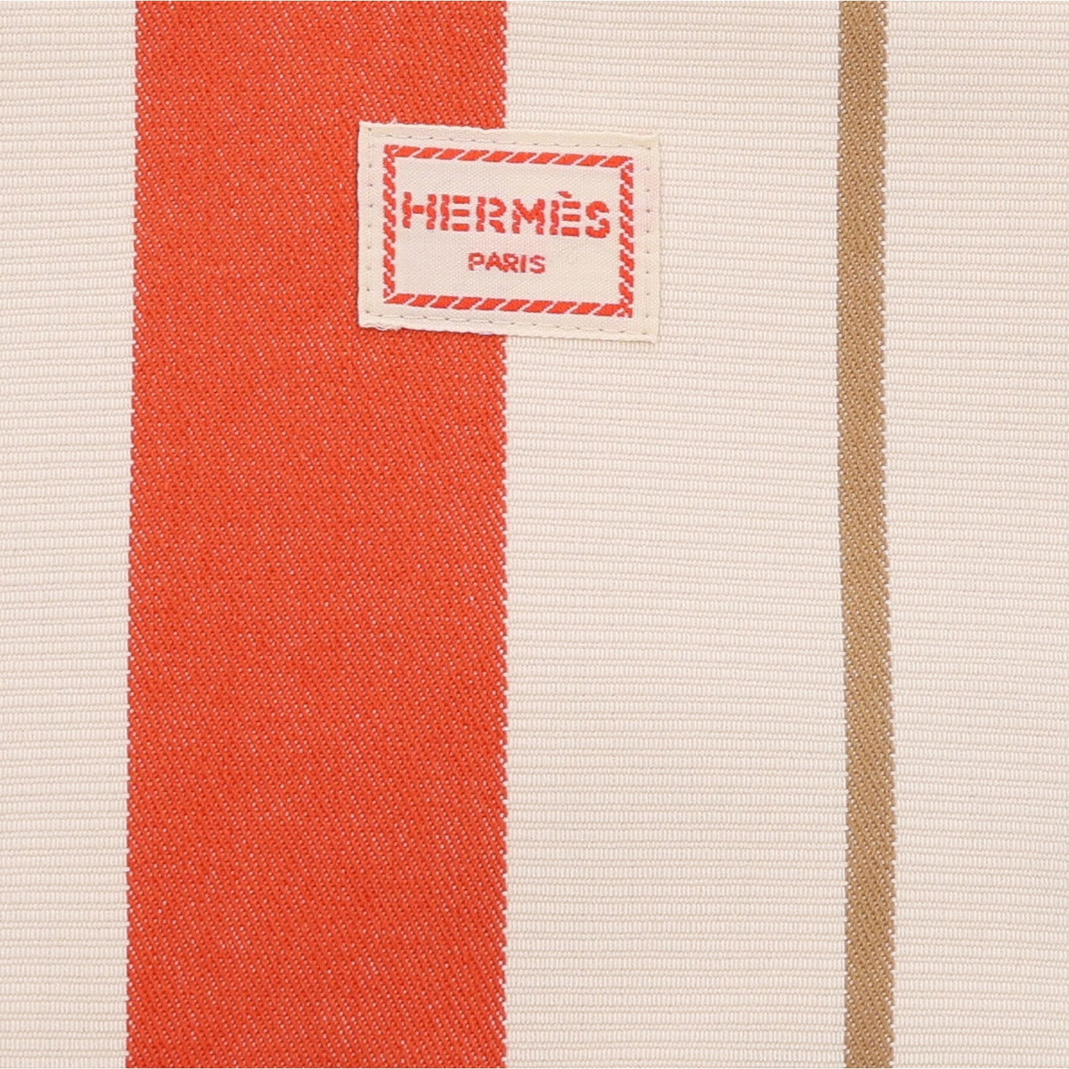 Cotton Stripe Bolide Rayures Rocabar Medium Travel Cosmetic Pouch Feu Naturel
