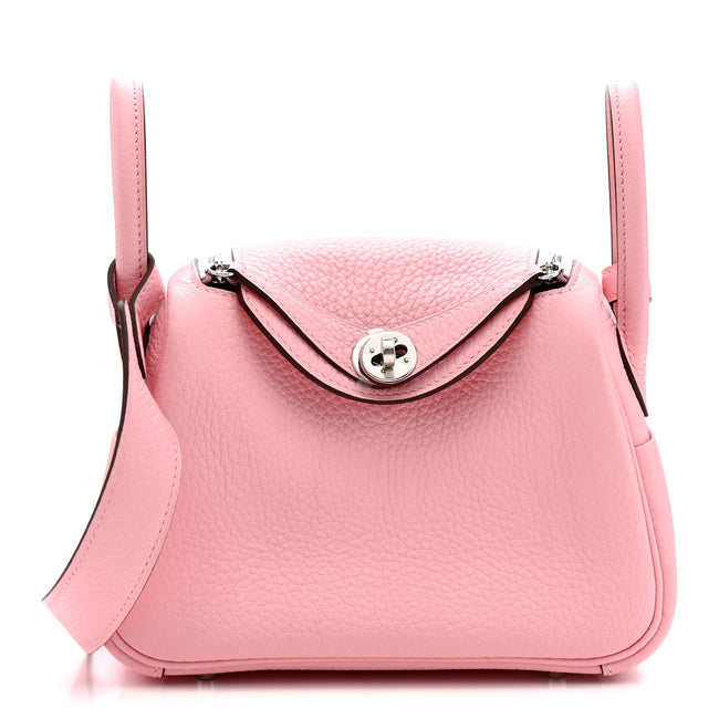 Taurillon Clemence Verso Mini Lindy 20 Rose Sakura Gris Perle Hover Image