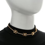Metal Crystal CC Marquise Choker Gold