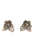 Crystal CC Camellia Earrings Silver