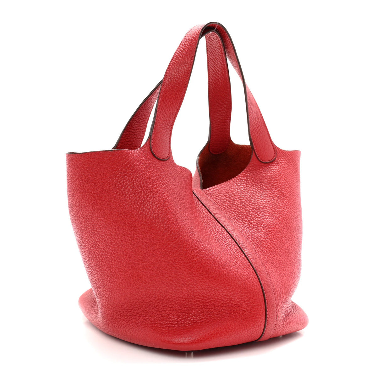 Taurillon Clemence Picotin Lock 22 MM Rouge Casaque