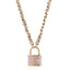 Metal Lambskin Chain CC Lock Choker Necklace Lilac
