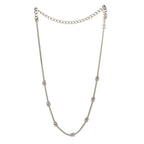 Metal CC Short Chain Necklace Silver