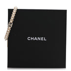 Strass Crystal Studded Pearl CC Choker Necklace Gold Pearly White