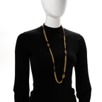 Gripoix Chicklet Sautoir Necklace Gold Red