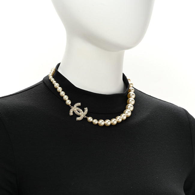 Pearl CC 100th Anniversary Necklace Light Gold Main Image