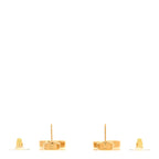 Metal Enamel CC Drop Earrings Black Gold