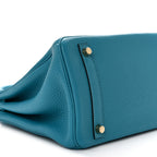 Taurillon Clemence Birkin 30 Turquoise