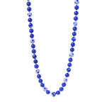 Pearl Beaded Ribbon Necklace Blue