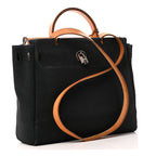Toile Vache Calfskin Herbag 30 PM Black Natural