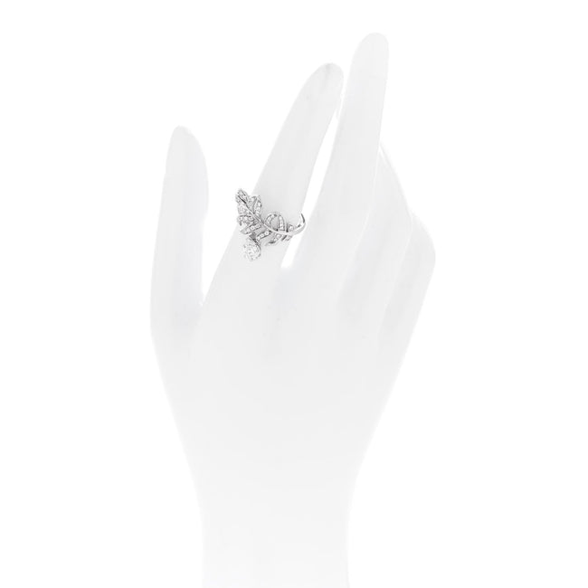 18K White Gold Diamond Plume De Chanel Ring 53 6.5 Main Image