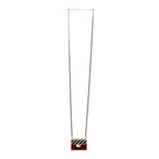 Metal Resin Flap Bag Long Necklace Gold Red