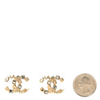 Baguette Crystal Logo CC Earrings Gold