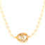 Pearl Crystal CC Logo Choker Gold White