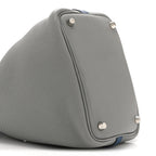 Taurillon Clemence Picotin Lock 18 PM Gris Mouette Bleu Agate
