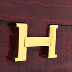 Shiny Alligator Constance Long Wallet Rouge Vif