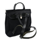 Toile Vache Calfskin Herbag 30 PM Backpack Black