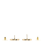 Metal Scarab CC Earrings Light Gold