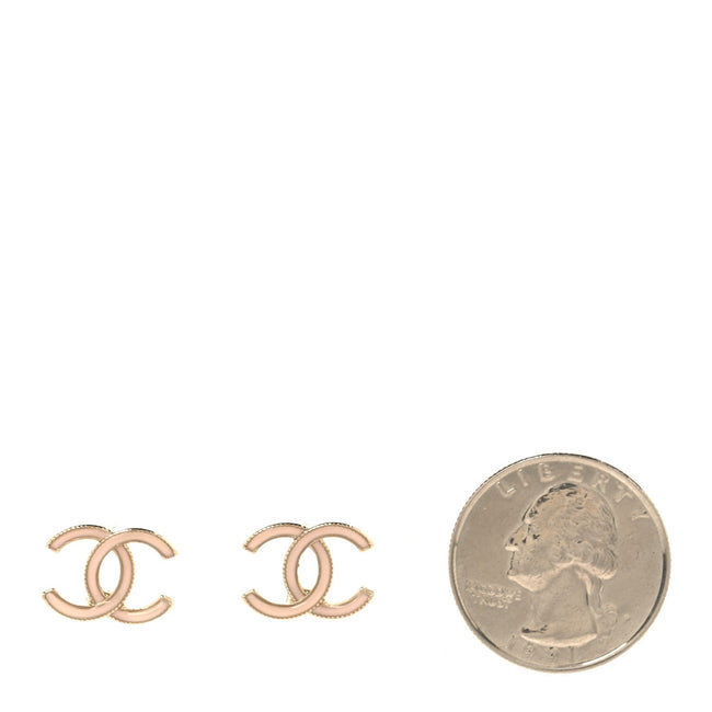 Enamel CC Earrings Pearly Pink Gold Main Image