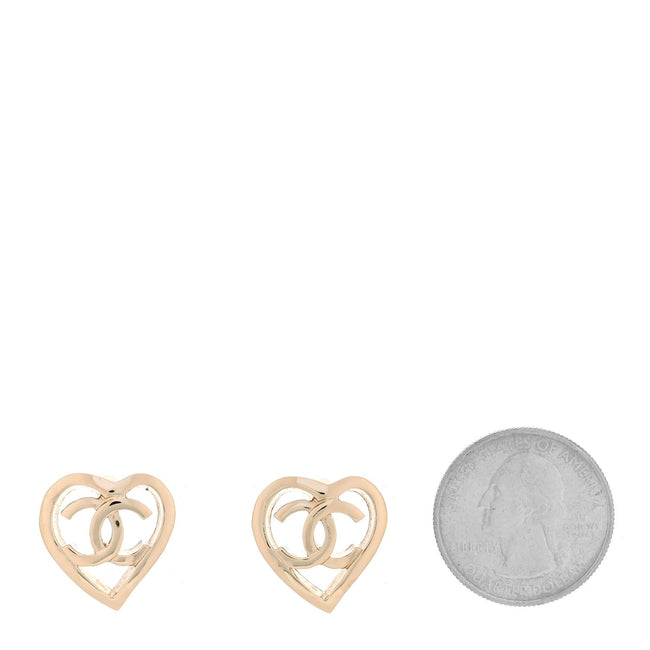 Metal CC Heart Coco In Love Earrings Gold Main Image