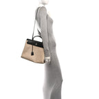 Toile GM Vache Calfskin Herbag 30 PM Natural Black Natural Black