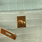 Matte Alligator Kelly Retourne 28 Vert D'eau