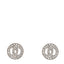Crystal CC Round Earrings Silver