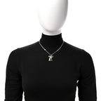Crystal CC Bow Pendant Necklace Gold Silver
