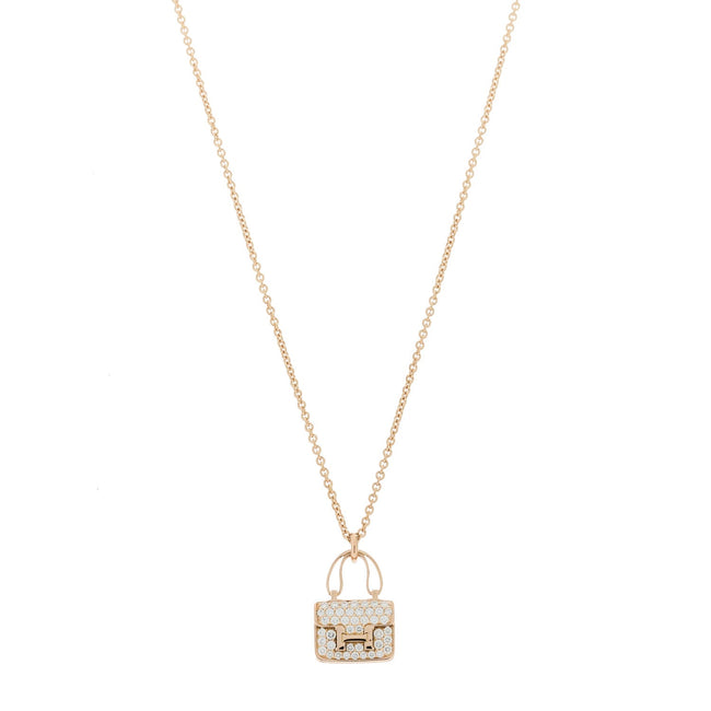 18K Rose Gold Diamond Constance Amulettes Pendant Necklace Hover Image