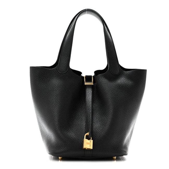 Taurillon Clemence Picotin Lock 22 MM Black Hover Image