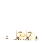Crystal Pearl CC Drop Earrings Silver Pearly White