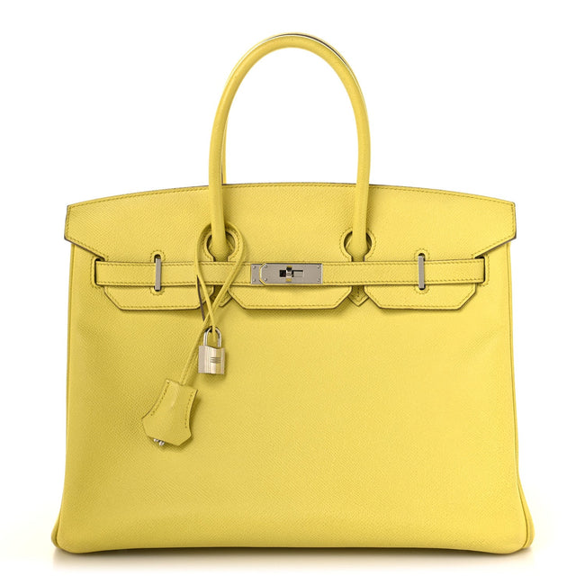 Epsom Birkin 35 Lime Hover Image