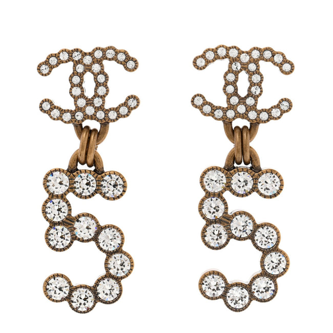 Metal Crystal City of Lights No 5 Drop Earrings Gold Hover Image
