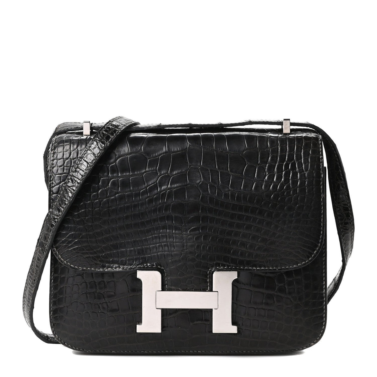 Shiny Alligator Constance 18 Black