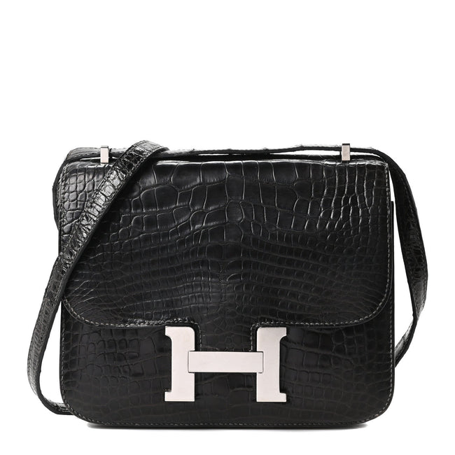 Shiny Alligator Constance 18 Black Hover Image