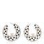 Baguette Crystal CC Hoop Earrings Silver Black