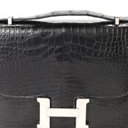 Shiny Alligator Constance 18 Black