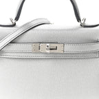 Metallic Chevre Chamkilight Mini Kelly Sellier 20 Argent