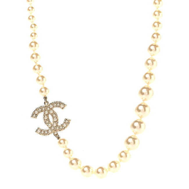 Pearl CC 100th Anniversary Necklace Light Gold Hover Image