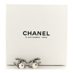 Ruthenium Crystal Pearl CC Drop Earrings