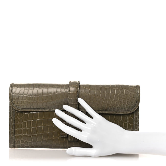 Shiny Niloticus Crocodile Jige Elan 29 Clutch Gris Tourterelle Main Image