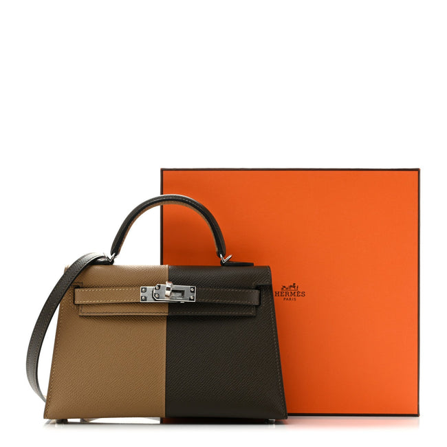 Epsom Casaque Mini Kelly Sellier 20 Vert Loden Dune Dark Bronze Main Image
