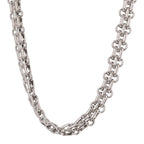 Metal Chain Link CC Choker Necklace Silver
