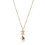 Pearl CC Logo Drop Necklace Gold