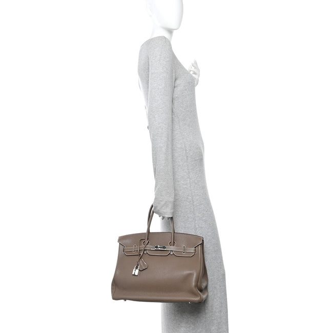 Taurillon Clemence Birkin 35 Etoupe Main Image