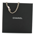 Metal Lambskin Crystal I Heart CC Choker Necklace Gold Black
