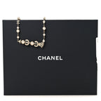Pearl Crystal CC Coco Necklace Gold