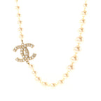 Pearl CC 100th Anniversary Necklace Light Gold
