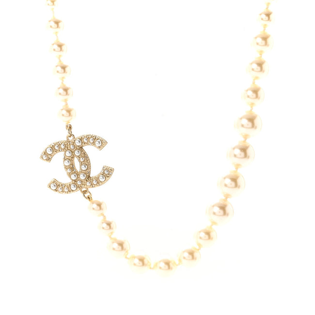 Pearl CC 100th Anniversary Necklace Light Gold Hover Image