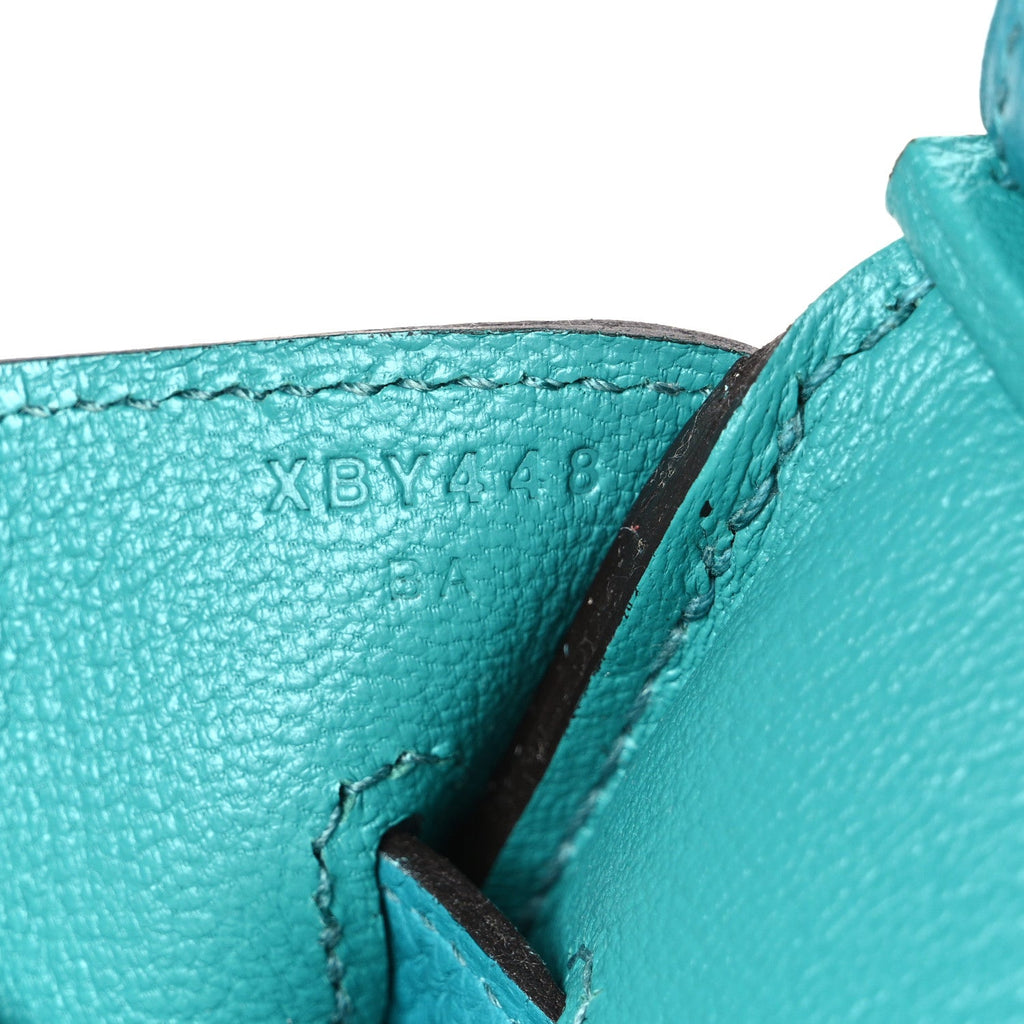 Taurillon Clemence Birkin 35 Bleu Paon